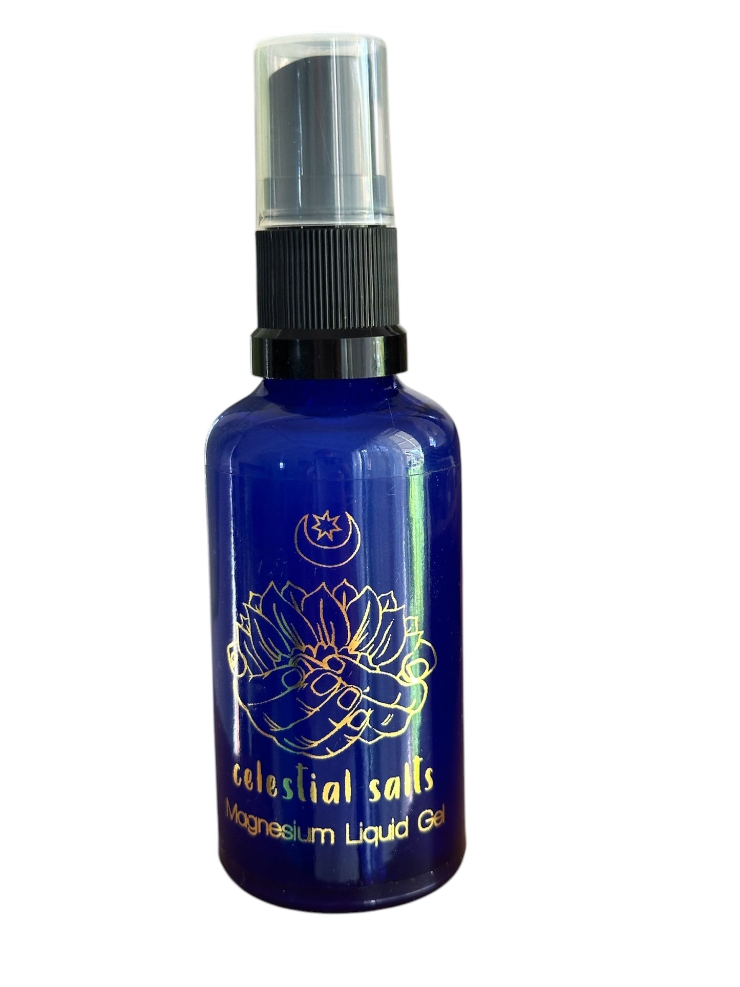 Magnesium Liquid Gel     Magnesium Oil      Magnesium Rub    50 ml Blue Glass Bottle with pump